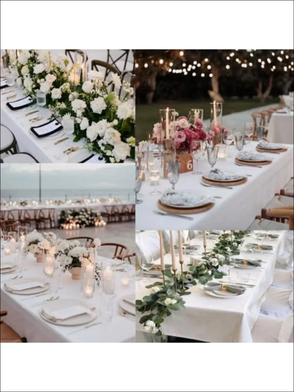 10 Pack White Table Cloth for Rectangle Tables 60x102 Inch Fit 6 Foot Table